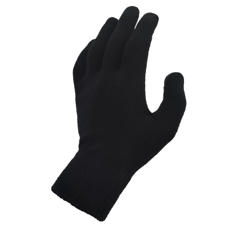 Knitted Merino Gloves - Black