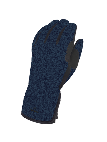 Patterned Waterproof Gloves - Navy Melange