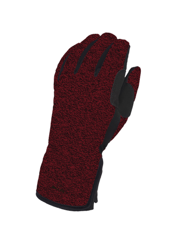 Patterned Waterproof Gloves - Red Melange