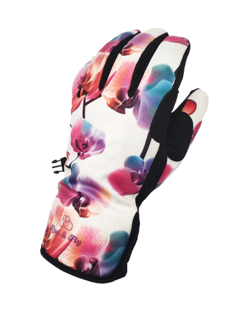 Patterned Waterproof Gloves - Orchid