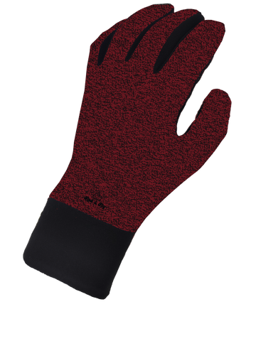 Patterned Thin Gloves - Red Melange