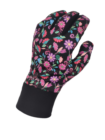 Patterned Thin Gloves - Purpple Daisies